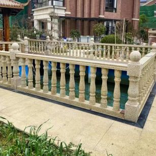 大庆黄金麻花岗岩石材栏杆，扶手，将军柱，花瓶柱