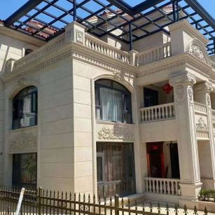 大庆 黄金麻花岗岩荔枝面别墅外墙干挂