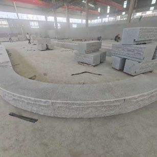 大庆 芝麻白异形坐凳，自然面光面弧形加工