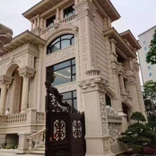 大庆 黄金麻花岗岩别墅外墙干挂效果展示