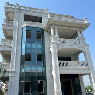 大庆 白麻花岗岩别墅外墙干挂效果展示