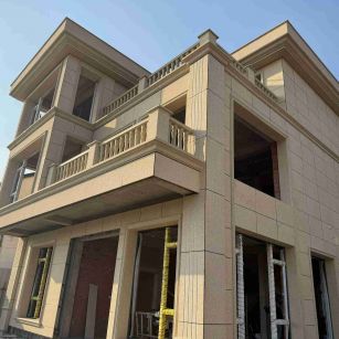 大庆 黄金麻花岗岩石材荔枝面外墙干挂效果展示