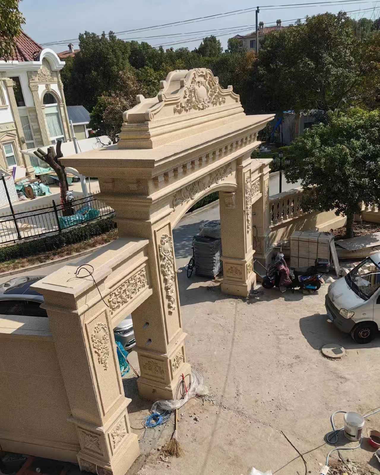 大庆 黄金麻荔枝面花岗岩别墅门楼