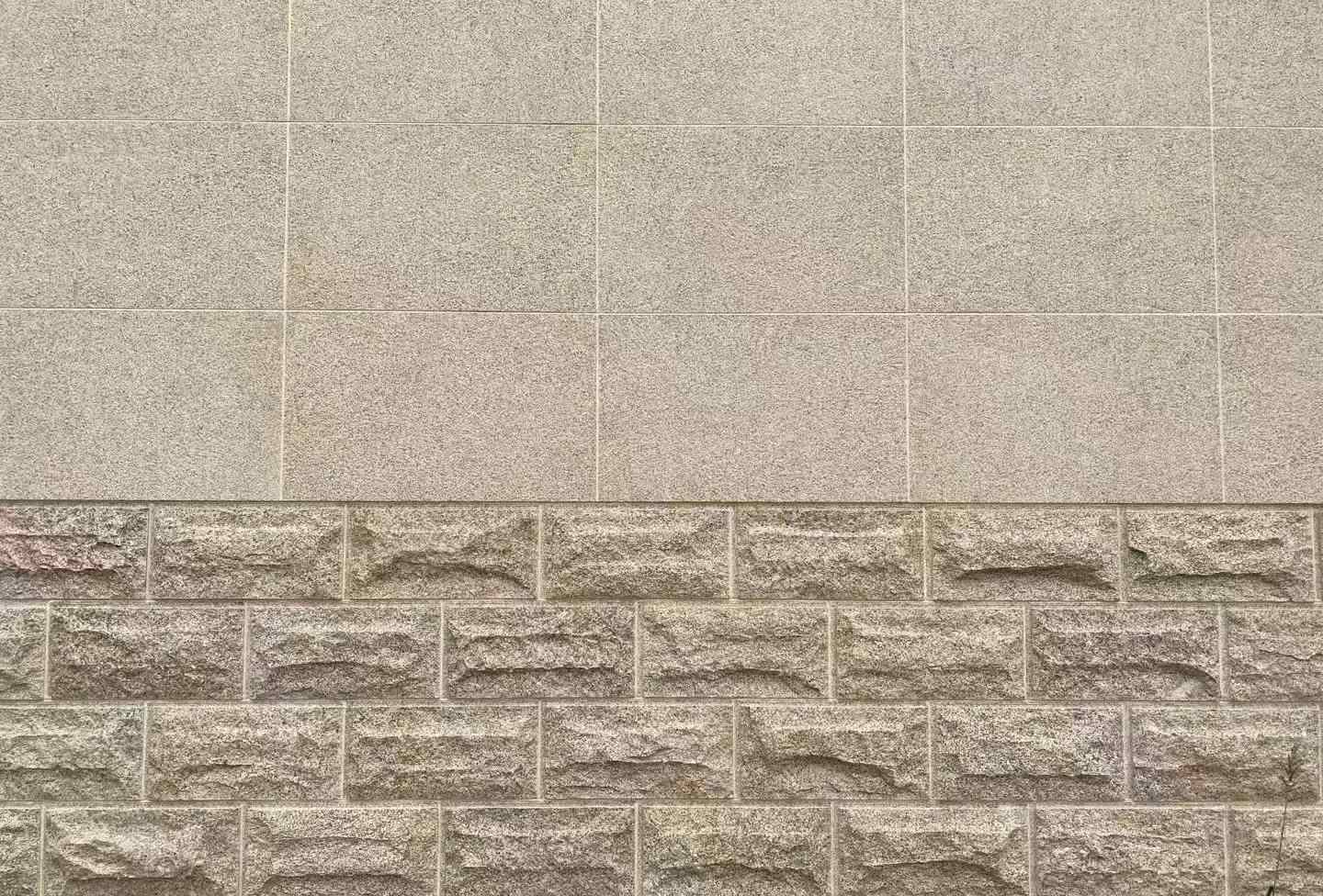 大庆 黄金麻自然面蘑菇石配荔枝面干挂