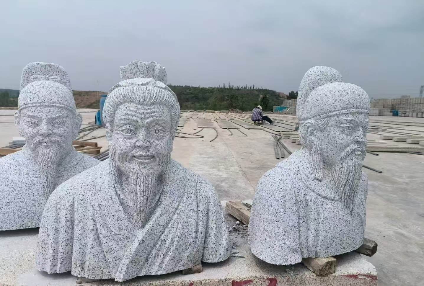 大庆 白麻花岗岩石材人物立体雕刻