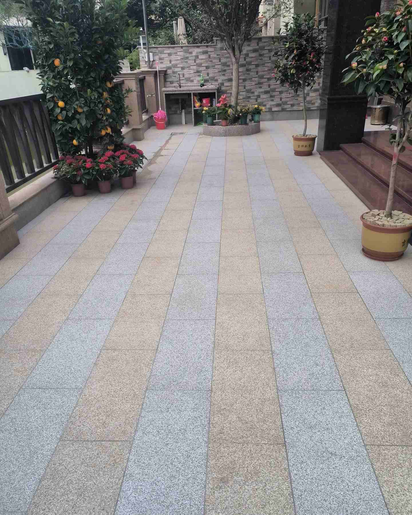 大庆 黄金麻白麻荔枝面庭院铺装展示